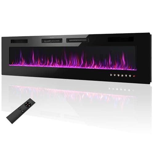 MAISON ARTS 72 Inch Electric Fireplace, Recessed and Wall Mounted Electric Fireplace Heater, Linear Fireplace with Remote Control & Touch Screen, Thermostat, Timer, Adjustable Flame Color, 750/1500w