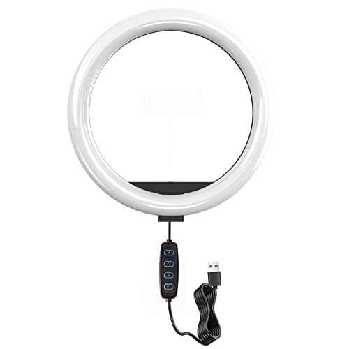 LED Ring Light 14" 360 Photo Booth Accessories,for Live Streaming & YouTube Video, Dimmable Desk Makeup Ring Light for Photography, Shooting with 3 Light Modes & 10 Brightness Level