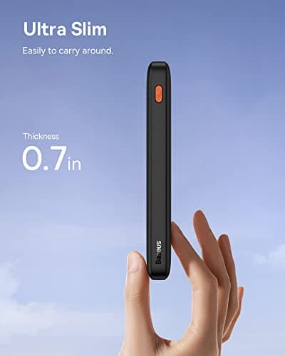 Baseus Picogo Power Bank, Qi2 Certified 15W Wireless Magnetic Battery Pack 10000mAh,22.5USB-C Fast Charging Magsafe Portable Charger for iPhone 17/16/15/14/13 Series 8