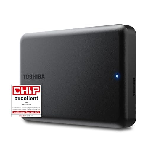 Toshiba Canvio Partner 4TB Portable 2.5’’ External Hard Drive, USB 3.2, Mac & Windows Compatible. Xbox, PS4, PS5 (HDTB540EK3CB)
