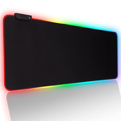RGB Gaming Mouse Pad, Extra Large Gaming Mouse Mat for Gamer, Computer Keyboard Mat with 14 Lighting Mode, Waterproof Desk Pad for PC Gamer/Laptop Game/Office