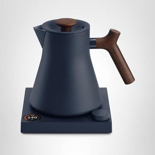 Fellow Corvo EKG Pro Electric Tea Kettle - Quick Heating, Precise Temperature Control Electric Kettle, Scheduling, Built-in Brew Timer for Boiling Water - Stone Blue with Walnut Handle - 0.9 Liter 7