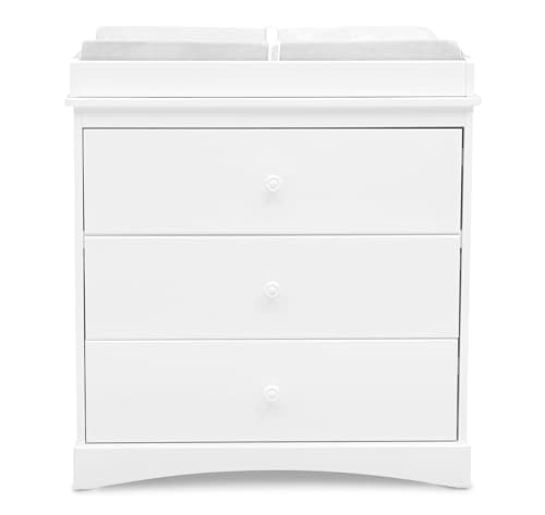 Delta Children Sutton 3 Drawer Dresser with Changing Top and Interlocking Drawers - Greenguard Gold Certified, Bianca White 13