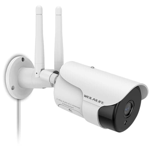 WEILAILIFE 【2-Way Audio ＆ 5MP High Definition】 Outdoor/Home Wireless Extended Security Camera, Bullet Exterior Surveillance, IP66 Waterproof