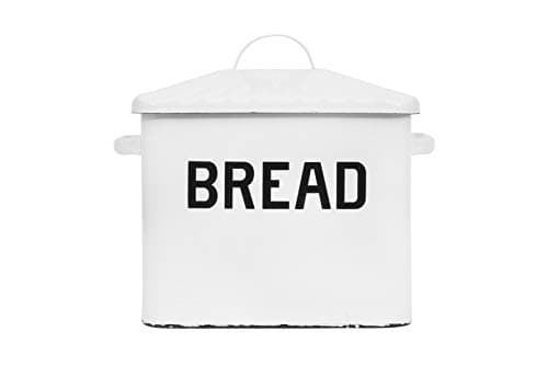 Creative Co-Op Distressed White Bread Box with Lid 13