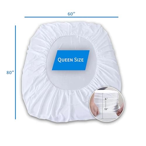 OQ Premium Cotton Terry Mattress Protector - Queen, Fitted, 100% Waterproof, Breathable, Soft & Comfortable 5