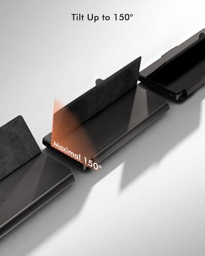 Doohoeek Universal Bluetooth Mini Keyboard, Wireless Compact Keyboard with Orange Navigation Keys & Any-Angle Stand for Android/iOS/Windows, Dual-Device Keypad for Phones/Galaxy Z Fold/iPad mini 5