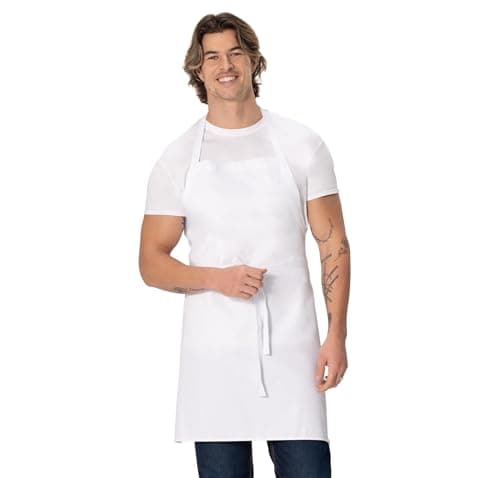 Chef Works Unisex Bib Apron, White, One Size