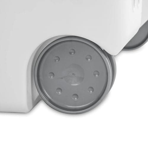 Wheeled Plastic Laundry Hamper,Adult-Sized White Rolling Basket,Spacious Storage with Handles for Home & Dorms 5