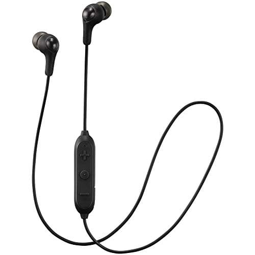 JVC Soft Wireless Earbud with Stayfit Tips, Remote and Mic and Bluetooth Black (HA-FX9BTB)