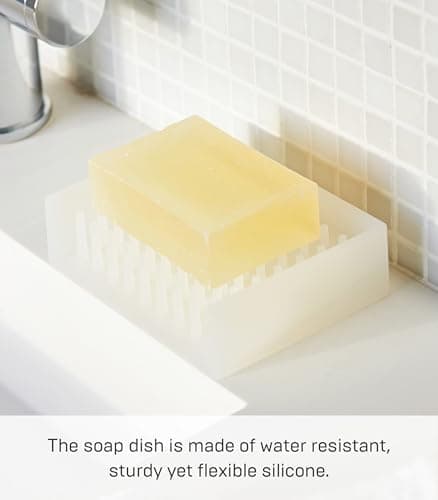 Yamazaki Home Float Self Draining Soap Tray - Floating Holder Dish for Sink - Silicone 3