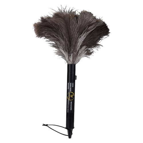 Aldwin Ostrich Feather Duster Retractable 1 Pack,16 inch Genuine Fluffy Natural Handheld Feather Dusters for Cleaning Supplies, Washable,Car, Office, Desk