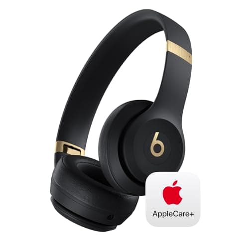 Beats Solo 4 -Wireless Bluetooth on Ear Headphones with AppleCare+ (2 Years) - Black & Gold
