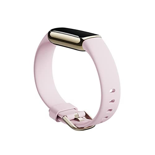 Fitbit Luxe Special Edition Fitness and Wellness Tracker, Gorjana Soft Gold Stainless Steel Parker Link Bracelet, One Size (S & L Peony Classic Bands Included) 8