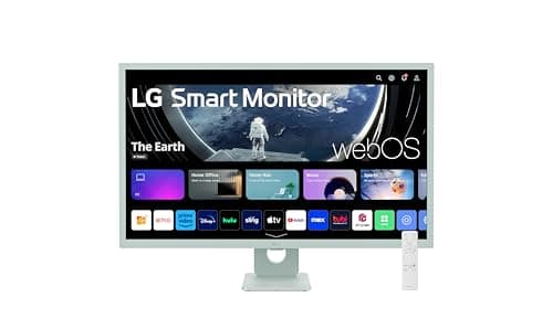 LG 32SR50F-G Smart Monitor 32-Inch FHD (1920x1080) IPS Display, webOS 23, HDR 10, x2 Built-in Speakers, AirPlay 2, Screen Share, Bluetooth, ThinQ App, Remote Control, Green