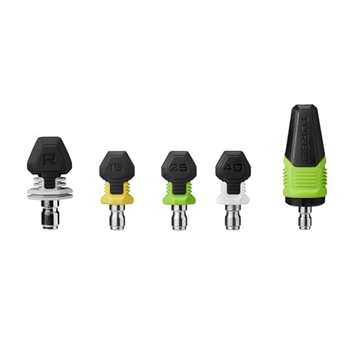 EGO Power+ Pressure Washer Nozzle Kit, Max 4500PSI, Use with 3200PSI Pressure Washer HPW3200/HPW3204-2, Includes Turbo, 15°, 25°, 40°, and Rinse Nozzles - ANK3200
