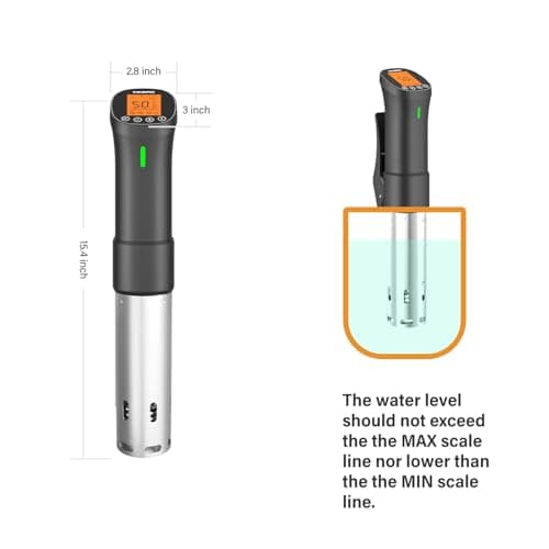 INKBIRD 2.4G Wifi Sous Vide Cooker ISV-200W, 1000W Sous Vide Machine, Remote Control Immersion Circulator with APP Recipes Timer Alarm Mobile Notification 3D Water Heating Ultra-Quiet 5