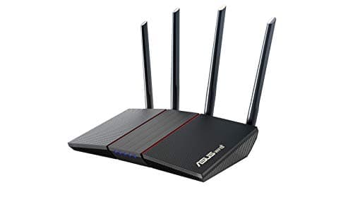 ASUS RT-AX55 AX1800 Dual Band WiFi 6 Gigabit Router, 802.11ax, Lifetime Internet Security, Parental Control, Mesh WiFi Support, MU-MIMO, OFDMA, 4 Gigabit LAN Ports, Beamforming