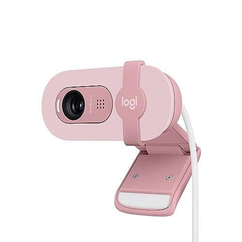 Logitech Brio 100 Full HD 1080p Webcam for Meetings and Streaming, Auto-Light Balance, Built-in Mic, Privacy Shutter, USB-A, for Microsoft Teams, Google Meet, Zoom and More - Rose
