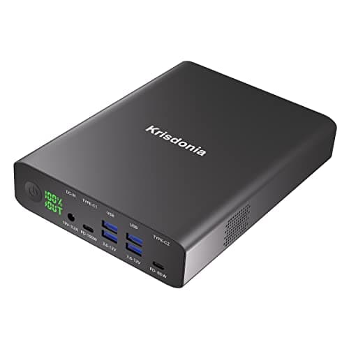 Krisdonia Portable Charger, PD 100W USB C Power Bank 64000mAh Fast Charging External Battery Pack with Dual PD (100W&65W) & 4 USB-A (QC3.0 18W) for Type-C Laptops, MacBook Pros, XPS, iPad Pro