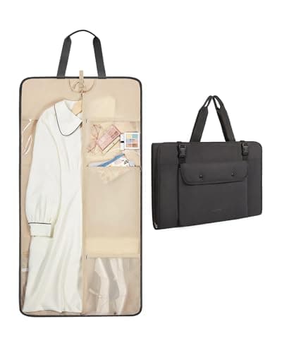 BAGSMART Garment Bags for Travel Foldable Carry on Suit Carrier for Hanging Clothes Stylish Dress Carrier Large Convertible Weekender Garment Bags for Women Men