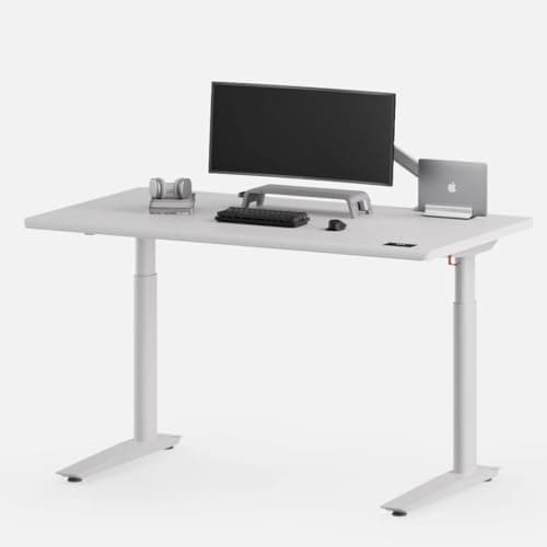 Autonomous White Electric Standing Desk 5 Pro 53×29 Inches, Premium Adjustable Height Desk, Dual Motor Sit Stand Desk with Hidden Keypad Control & Cable Tray for Home Office