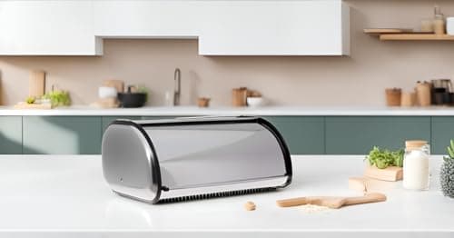 HOME IT Stainless Steel Bread Box for kitchen, bread bin, bread storage Bread holder 16.5x10x8 8