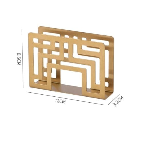 gifthub Stainless Steel Paper Towel Holder Vertical Paper Towel Clip Hotel Western Restaurant Cafe Desktop Creative Gold Hollowed Out Napkins, Light Luxury Vertical Napkin Holder 5