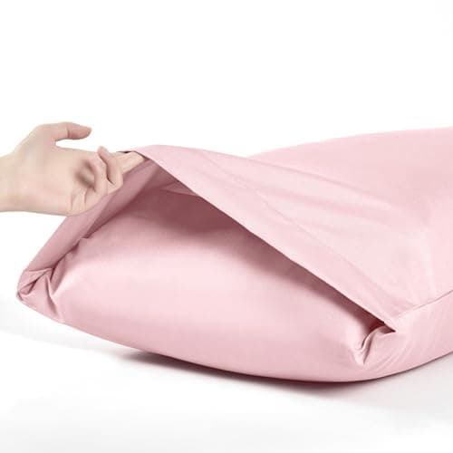 MILVOWOC 2Pcs Brushed Microfiber Standard Pillowcases - 20 x 26 Inch, Dusty Pink Pillow Case Set Non Slip Envelope Pillow Cover with Moisture Absorption and Anti-Wrinkle 5