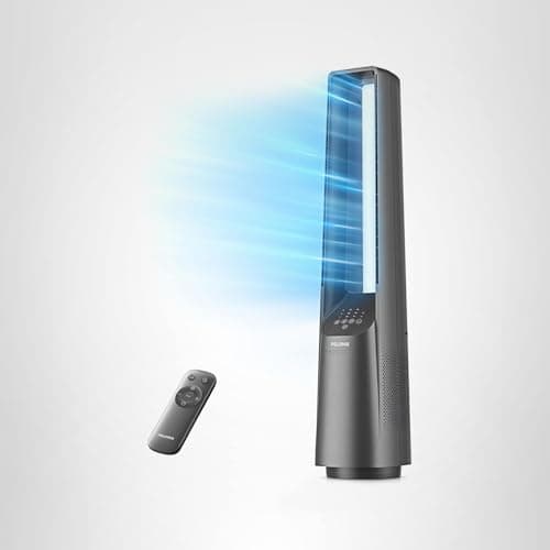 PELONIS 40" Bladeless Tower Fan with Powerful Airflow, Ultra-Quiet DC Motor (22 dB), 6 Speeds, 4 Modes, Remote Control, 7-Hour Timer, 90° Oscillation, Safe Design for Bedroom, Home, Office 12