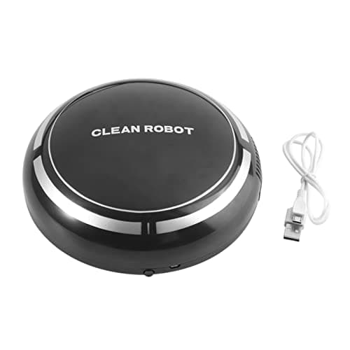 FUZHUI Mini Smart Sweeping Robot, Robot Vacuum Cleaner, USB Rechargeable Smart Automatic Robotic Household Floor Cleaner Dust Sweeping Machine for Pet Hair(Black)