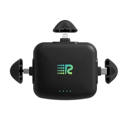 Rush Charge Universal Comet Portable Power Bank 3200mah, 2.1A High-Speed Fast Charging - Apple Lightning, Type C, Micro-USB Charges 3 Devices at a Time Pre-Charged Compatible with iPhone 17 16 15 14