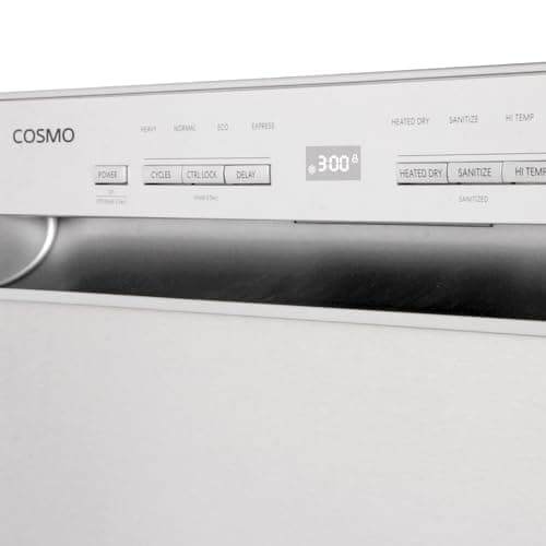 COSMO COS-DWD24FBR 24 in. Front Control Built-In Tall Tub Dishwasher in Fingerprint Resistant Stainless Steel 11