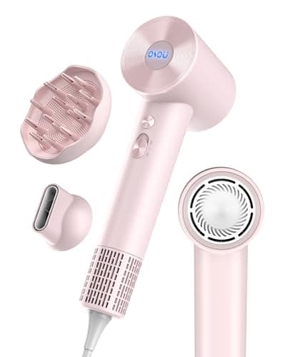 OSOU Hair Dryer with Diffuser for Curly Hair, Negative Ionic Hairdryer, High-Speed Blow Dryer with 110, 000 RPM Brushless Motor, Fast Drying Lightweight Travel Hairdryer, Low Noise Quiet Hair Dryers