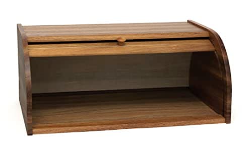 Lipper International Acacia Wood Rolltop Bread Box, 16" x 10-3/4" x 7" 3