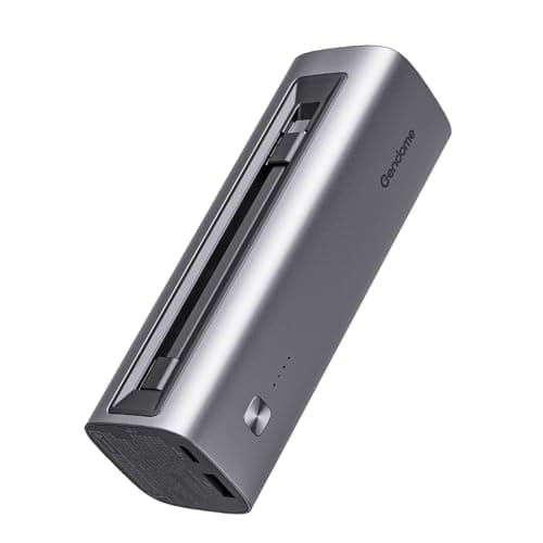 GENDOME Portable Charger LiFePO4 Battery, QC3.0 & PD3.0 22.5W Fast Charging, 15000mAh Portable Power Bank Built in USB C Cable, Travel Essential Backup Battery with USB-C in/Output 8