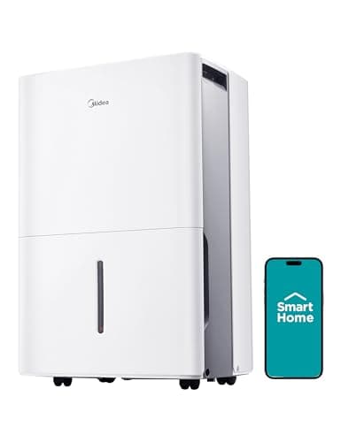 Midea 4,500 Sq. Ft.Dehumidifier for Basement, With Reusable Air Filter 50 Pint - Ideal For Basements, Large & Medium Sized Rooms, And Bathrooms (White)