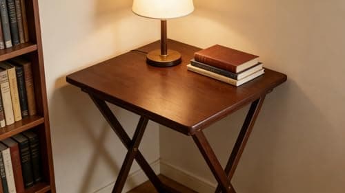 CNEIESD 19 x 14.5 x 26 Inch Folding Side Table, Sturdy Solid Wood & X-Frame for Living Room, Use as a TV Tray, Folding Tray Table or TV Dinner Tray Table 9