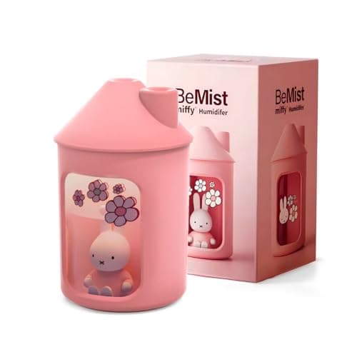 Mipow x miffy BTA700M Cool Mist Humidifier for Bedroom,Ultrasonic Quiet Humidifier with Night Light,450 ML Double Spray Humidifiers for Nursery,Office Indoor Plants (Pink), Gifts for Girls