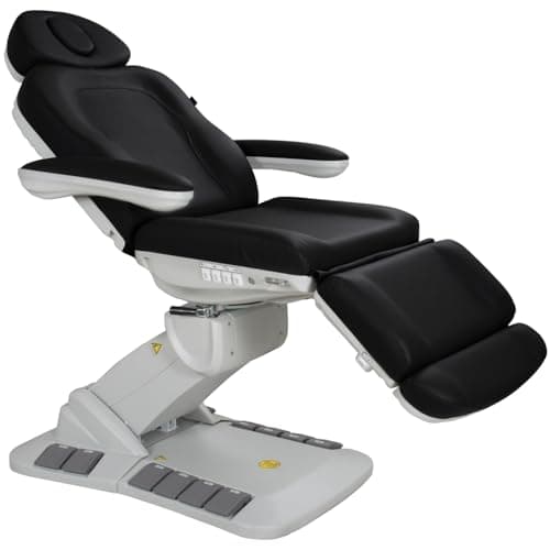 Silver Fox - Facial Chair for Esthetician, Electric Spa Treatment Chair with 4 Motors, Professional Beauty Bed, Adjustable Salon Treatment Table with 240° Rotation - 2246EB, Black