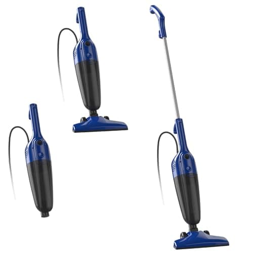 FUNCCUBE Stick Vacuum Cleaner, Corded 2-in-1 Lightweight Vacuum with Powerful Suction, Washable HEPA Filter, Handheld & Upright for Pet Hair, Carpet, Hardwood Floor & Home Cleaning – Blue MC607C