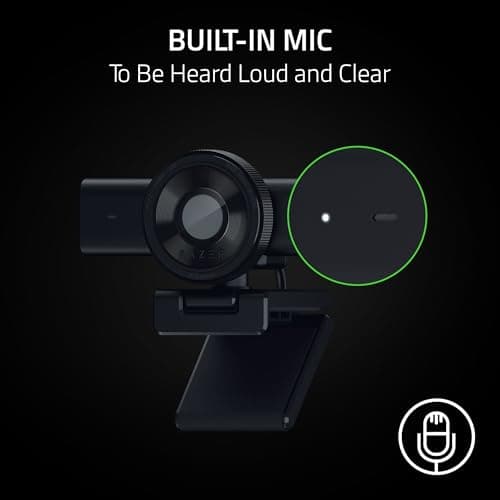 Razer Kiyo V2 X Streaming Webcam: 1440p 60 FPS - Auto Focus - Built-in Microphone - Wide Angle Lense - Integrated Privacy Shutter - Works with OBS, Xsplit, Streamlabs, Discord, Zoom, Teams - Black 6