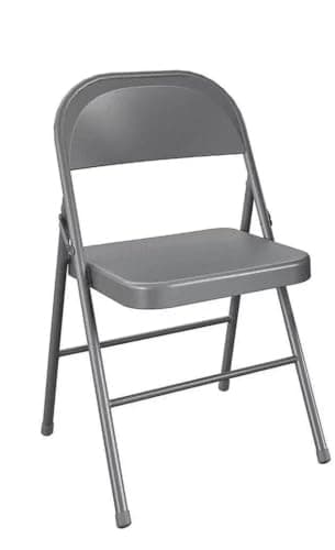 DAMEINV All-Steel Metal Folding Chair, Double Braced