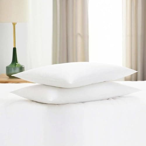 Gooeb Flat Ultra Thin Bed Pillows Standard/Queen Size Pillow Set of 2 Extra Soft Down Alternative for Stomach Back Sleeping White 5