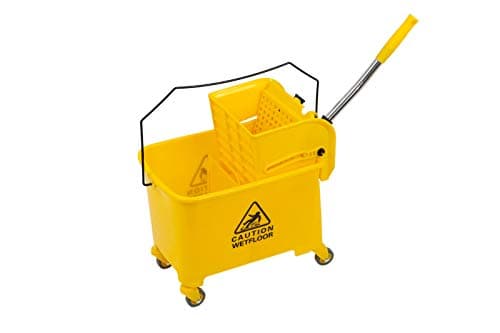 Mop Bucket & Side Wringer Combo, Heavy Duty & Commercial Janitorial Cart Spring Wringer on Wheels for Home & Industrial Cleaning Commercial Mop Bucket for Business, Yellow 8