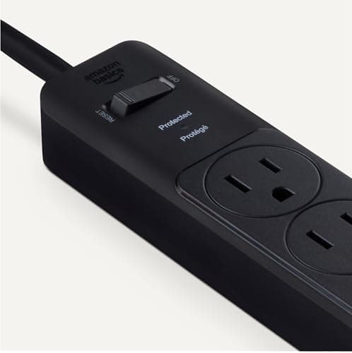 Amazon Basics Surge Protector Power Strip, 6-Outlet, 790 Joules, 6ft Extension Cord, Black, LED Indicator 3