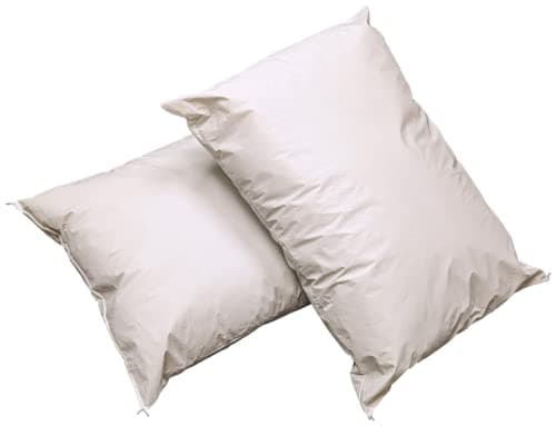 Marquis Mills 2 Pack MediCheck White Vinyl Covered Bed Pillows - Wipeable Easy Clean - Soft Low Profile Non-Fluffy Support - Not an Encasement or Zippered Protector - 20 in x 26 in