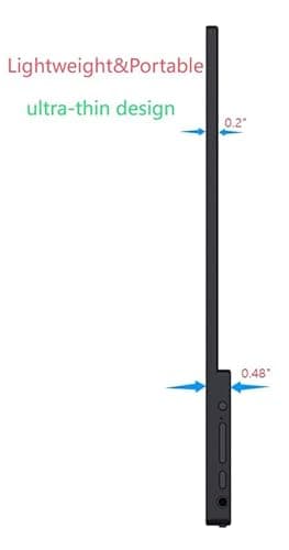 TONTRU 15.6" Portable Monitor Full HD 1080p, USB-C & HDMI Connectivity, Ultra-Slim Design, Built-in Speakers, Compatible with Laptop, PC, Gaming Consoles 9