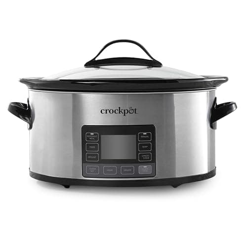 Crock-Pot MyTime Technology 6 Quart Programmable Slow Cooker and Food Warmer with Digital Timer, Stainless Steel (2137020)