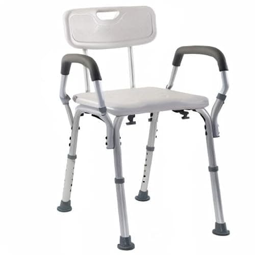 Essential Medical Supply Height Adjustable Shower and Bath Bench with Back, Padded Arms and Textured Seat - Perfect Shower Chair for Inside Shower or Tub for Seniors and Adults - Supports 300lbs. 8